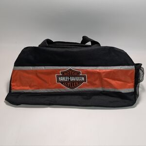 Harley-Davidson Deluxe Embroidered Bar & Shield Striped Duffel Bag Black 0480460